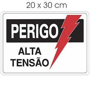PLACA SINALIZACAO PERIGO ALTA TENSAO - JA