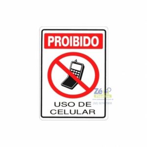 PLACA SINALIZACAO PROIBIDO CELULAR - JA