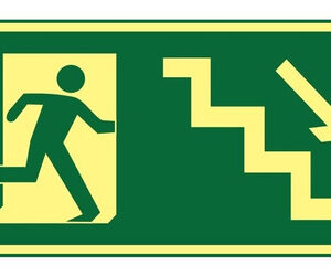 PLACA SINALIZACAO ESCADA DESCER - JA