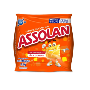 ESPONJA LA DE ACO C/ 8 UN 45G ASSOLAN - YPE