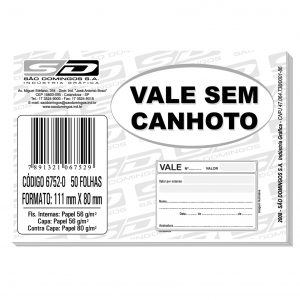VALE SEM CANHOTO C/ 50FLS - SAO DOMINGOS