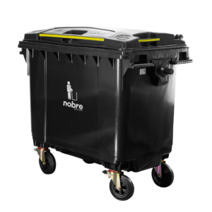 LIXEIRA CONTENTOR 660L C/ RODAS PRETO - NOBRE