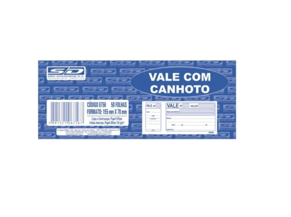 VALE COM CANHOTO C/ 50FLS - SAO DOMINGOS
