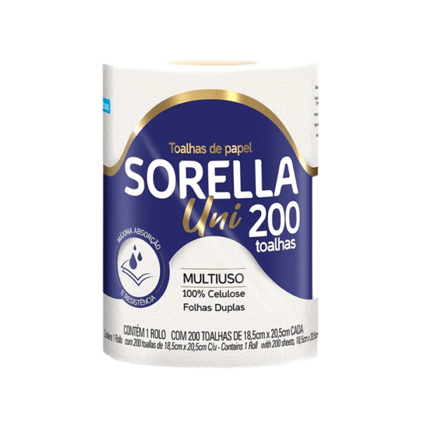PAPEL TOALHA 20,5CM X 18,5CM C 200FLS - SORELLA