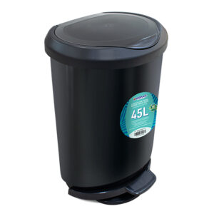 LIXEIRA 45L C/ PEDAL PRETA REF. 25746PM - ARQPLAST