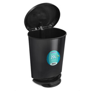 LIXEIRA 20L C/ PEDAL PRETA REF.25777PM - ARQPLAST