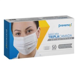 MASCARA TRIPLA DESC. BRANCO C/ 50UN - PREVEMAX