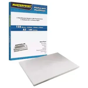 PLASTICO PLASTIFICAÇÃO A3 303 X 426MM MICRA 0,07 C/ 100UN - MASTERPRINT