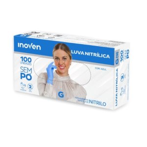 LUVA NITRILICA AZUL C/ 100UN - INOVEN