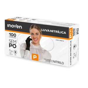 LUVA NITRILICA PRETA C/ 100UN - INOVEN