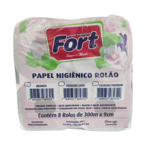 PAPEL HIG. ROLAO 9CM X 300M BRANCO C/ 8UN - FORT
