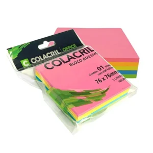 BLOCO ADESIVO 76X76MM NEON 200FLS - COLACRIL