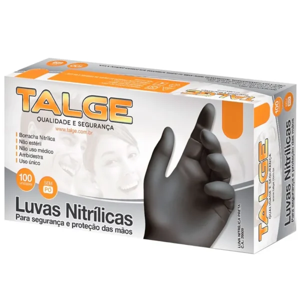 LUVA NITRILICA PRETA C 100UN - TALGE