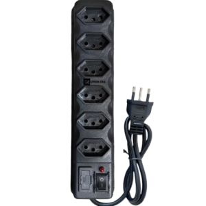 FILTRO DE LINHA C/ 6 TOMADAS BIVOLT PRETO - MEGA PLUG
