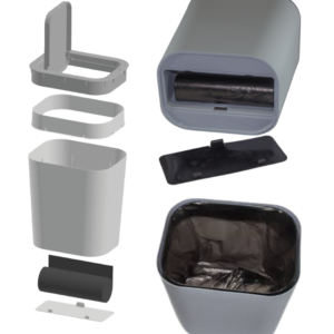 LIXEIRA 12L PUSH CLICK PRETA - TONK (2)