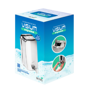 SABONETEIRA ESPUMA C RESERVATORIO 1L AÇO INOX VISIUM - BIOVIS 3