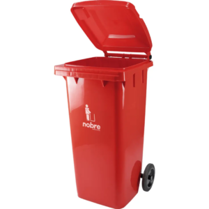 LIXEIRA CONTENTOR 120L C/ RODAS VERMELHA - NOBRE