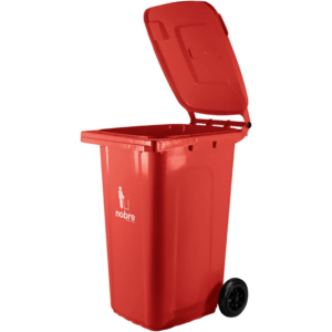 LIXEIRA CONTENTOR 240L C/ RODAS VERMELHA - NOBRE
