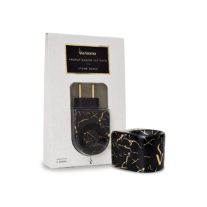 AROMATIZADOR ELETRICO PORCELANA STONE BLACK - VIA AROMA