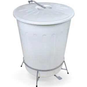 LIXEIRA 100L BRANCA C/ ARMAÇÃO AÇO E PEDAL REF.E8GB - JSN