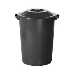 LIXEIRA 62L C/ TAMPA PRETA REF.377LP - PLASVALE