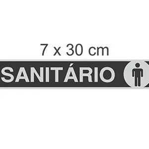 PLACA SINALIZACAO SANITARIO MASCULINO C/ LOGO - JA