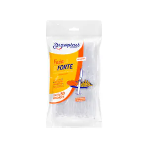 FACA REFEICAO FORTE CRISTAL C/ 50UN - STRAWPLAST