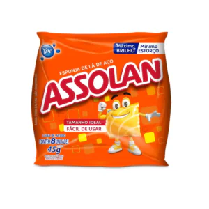 ESPONJA LA DE ACO C/ 8 UN 45G ASSOLAN - YPE