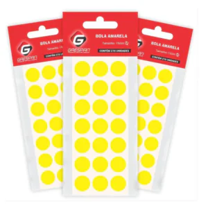 ETIQUETA REDONDA AMARELO 15MM C/ 210 UN - GRESPAN