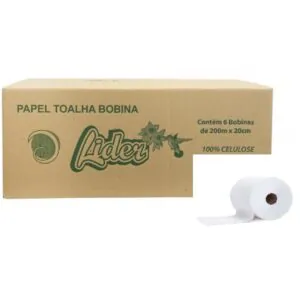PAPEL TOALHA ROLO 20 X 200M 32GR 100% CEL. C/ 6UN - LIDER