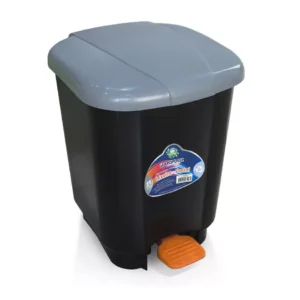 LIXEIRA 21L C/ PEDAL PRETA/CINZA REF.25436PM - ARQPLAST