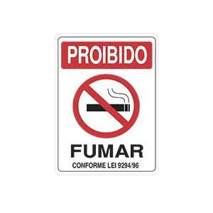 PLACA SINALIZACAO PROIBIDO FUMAR - JA