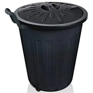 LIXEIRA 100L C/ RODA PRETA C/ TAMPA E RODAS REF.CF100R - ARQPLAST
