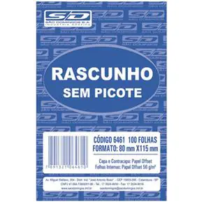 RASCUNHO 80MM X 115MM S/ PICOTE REF.6461 - SAO DOMINGOS