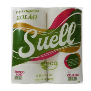 PAPEL HIG. ROLAO 9CM X 300M BRANCO C/ 8UN - SUELL