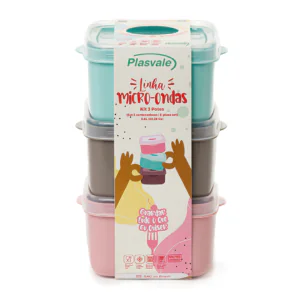 POTE PLASTICO KIT 3UN 0,6L REF.1435 - PLASVALE