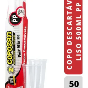 COPO DESC. TR 500ML LISO C/ 50UN PP - COPOZAN