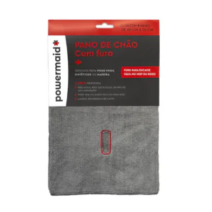 PANO DE CHÃO C/ FURO 60 X 50CM CINZA - POWERMAID