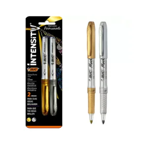 MARCADOR PERMANENTE INTENSITY C/ 2UN PRATA/OURO - BIC