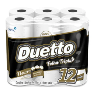 PAPEL HIG. FOLHA TRIPLA 12 X 20M (LEVE 12 PAGUE 11) - DUETTO