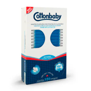 HASTES FLEXIVEIS C/ PONTAS DE ALGODÃO 150UN - COTTONBABY