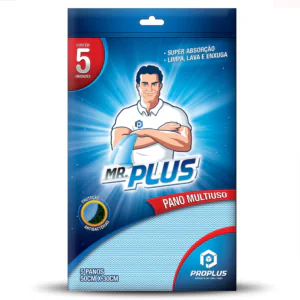 PANO MULTIUSO AZUL 50 X 30CM C/ 5UN - MR.PLUS