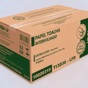 PAPEL TOALHA 3 DOBRAS FL SIMPLES 22,5 X 21CM 100% CEL. C/2000FLS - IPEL