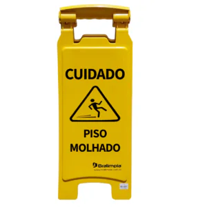 PLACA SINALIZACAO PISO MOLHADO - BRALIMPIA