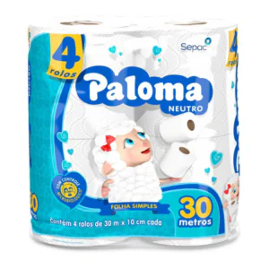 PAPEL HIG. FLS SIMPLES 4 X 30M - PALOMA