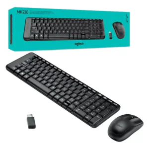 TECLADO E MOUSE OPTICO SEM FIO PRETO REF.MK220 - LOGITECH