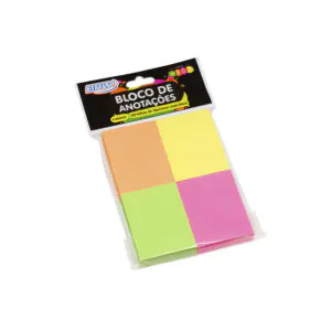 BLOCO ADESIVO 38X51MM NEON C/ 4UN 100FLS - BRW