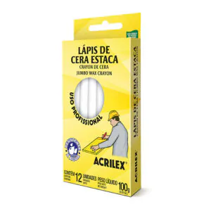 GIZ CERA ESTACA BRANCO C/ 12UN - ACRILEX