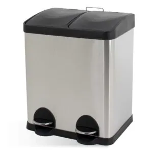 LIXEIRA 2 COMPARTIMENTOS 15L C/ PEDAL INOX  - MOOD