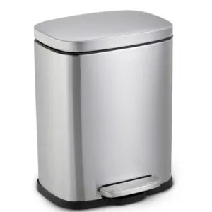 LIXEIRA RETANGULAR 12L C/ PEDAL INOX ESCOVADO - MOOD